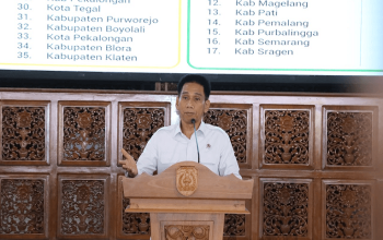 Wakil Menteri Dalam Negeri (Wamendagri) Akhmad Wiyagu, saat memberikan sambutan dan arahan dalam kegiatan Deklarasi Desa Siaga Tuberkulosis di Pendopo Kabupaten Jepara, Jawa Tengah. (Dok. Kementerian Dalam Negeri)